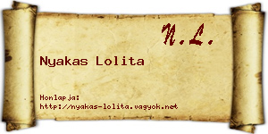 Nyakas Lolita névjegykártya